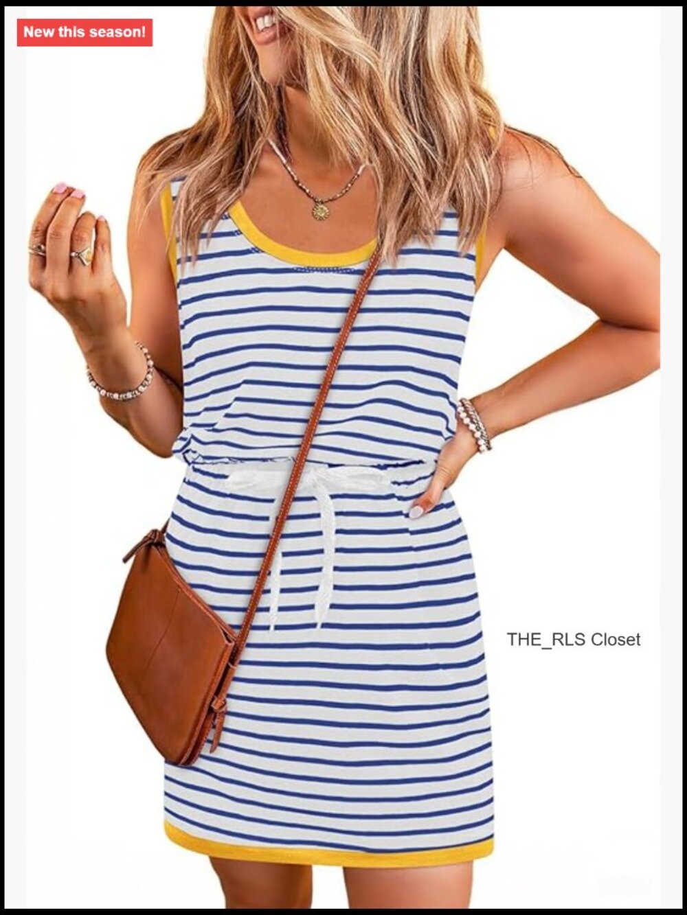 Sleeveless Striped Mini Shift Dress With Pockets, Cotton Blend